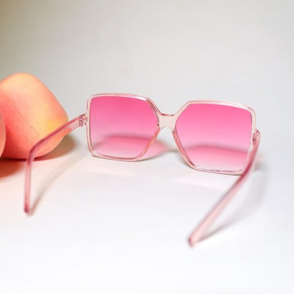 Women If You Love Color Snatch up these Semi Rimmed Design Pink Sunglasses - Picture 2 of 3